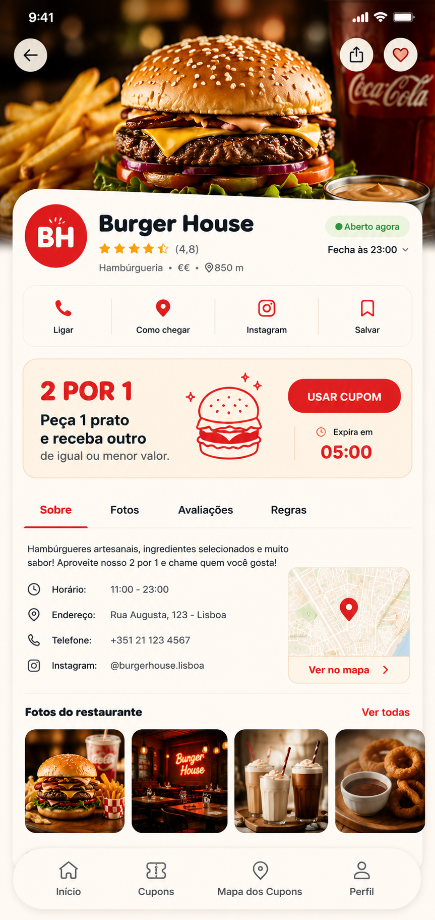 App Doppio — Tela Restaurante