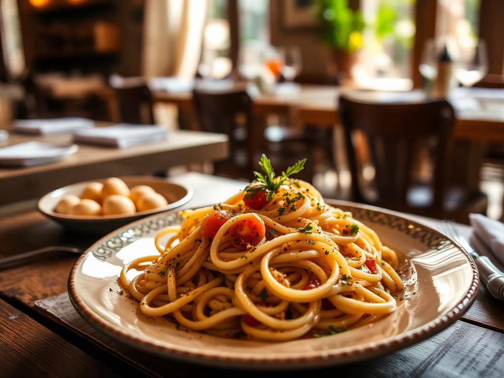 Massa fresca em restaurante italiano